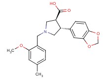 (3S*,4R*)-4-(1,3-benzodioxol-5-yl)-1-(2-methoxy-4-methylbenzyl)pyrrolidine-3-carboxylic acid