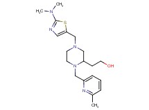 2-{4-{[2-(dimethylamino)-1,3-thiazol-5-yl]methyl}-1-[(6-methyl-2-pyridinyl)methyl]-2-piperazinyl}ethanol