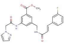 methyl 3-({[(2E)-3-(3-fluorophenyl)-2-propenoyl]amino}methyl)-5-[(1H-pyrazol-1-ylacetyl)amino]benzoate