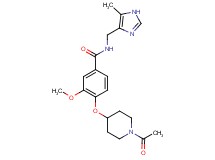 4-[(1-acetylpiperidin-4-yl)oxy]-3-methoxy-N-[(5-methyl-1H-imidazol-4-yl)methyl]benzamide