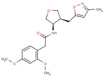 2-(2,4-dimethoxyphenyl)-N-{(3R*,4S*)-4-[(3-methylisoxazol-5-yl)methyl]tetrahydrofuran-3-yl}acetamide