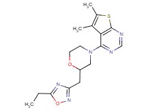 4-{2-[(5-ethyl-1,2,4-oxadiazol-3-yl)methyl]morpholin-4-yl}-5,6-dimethylthieno[2,3-d]pyrimidine