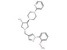 (3S*,4S*)-1-{[1-(2-methoxyphenyl)-1H-pyrazol-4-yl]methyl}-4-[4-(2-pyridinyl)-1-piperazinyl]-3-pyrrolidinol
