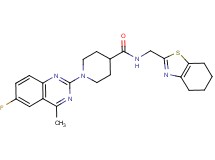 1-(6-fluoro-4-methyl-2-quinazolinyl)-N-(4,5,6,7-tetrahydro-1,3-benzothiazol-2-ylmethyl)-4-piperidinecarboxamide