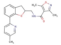 3,5-dimethyl-N-{[7-(5-methyl-2-pyridinyl)-2,3-dihydro-1-benzofuran-2-yl]methyl}-4-isoxazolecarboxamide