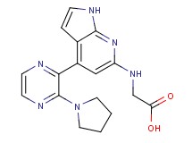 {[4-(3-pyrrolidin-1-ylpyrazin-2-yl)-1H-pyrrolo[2,3-b]pyridin-6-yl]amino}acetic acid