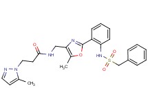 N-[(2-{2-[(benzylsulfonyl)amino]phenyl}-5-methyl-1,3-oxazol-4-yl)methyl]-3-(5-methyl-1H-pyrazol-1-yl)propanamide