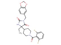 3-(1,3-benzodioxol-5-ylmethyl)-5-[1-(2,6-difluorobenzoyl)-4-piperidinyl]-5-ethyl-2,4-imidazolidinedione