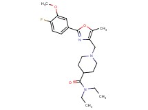 N,N-diethyl-1-{[2-(4-fluoro-3-methoxyphenyl)-5-methyl-1,3-oxazol-4-yl]methyl}-4-piperidinecarboxamide