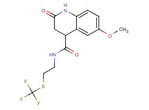 6-methoxy-2-oxo-N-{2-[(trifluoromethyl)thio]ethyl}-1,2,3,4-tetrahydro-4-quinolinecarboxamide