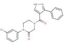 1-(3-chlorophenyl)-4-[(3-phenyl-1H-pyrazol-4-yl)carbonyl]-2-piperazinone