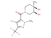 (3S*,4R*)-1-{[4-chloro-1-methyl-3-(trifluoromethyl)-1H-pyrazol-5-yl]carbonyl}-4-methylpiperidine-3,4-diol