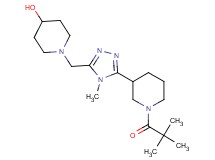 1-({5-[1-(2,2-dimethylpropanoyl)piperidin-3-yl]-4-methyl-4H-1,2,4-triazol-3-yl}methyl)piperidin-4-ol