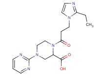 1-[3-(2-ethyl-1H-imidazol-1-yl)propanoyl]-4-pyrimidin-2-ylpiperazine-2-carboxylic acid