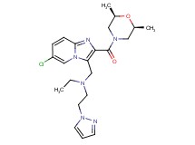 N-[(6-chloro-2-{[(2R*,6S*)-2,6-dimethyl-4-morpholinyl]carbonyl}imidazo[1,2-a]pyridin-3-yl)methyl]-N-ethyl-2-(1H-pyrazol-1-yl)ethanamine
