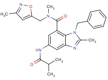 1-benzyl-5-(isobutyrylamino)-N,2-dimethyl-N-[(3-methyl-5-isoxazolyl)methyl]-1H-benzimidazole-7-carboxamide