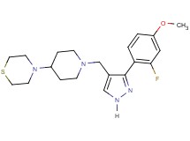 4-(1-{[3-(2-fluoro-4-methoxyphenyl)-1H-pyrazol-4-yl]methyl}-4-piperidinyl)thiomorpholine