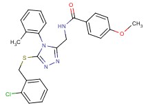 N-{[5-[(2-chlorobenzyl)thio]-4-(2-methylphenyl)-4H-1,2,4-triazol-3-yl]methyl}-4-methoxybenzamide