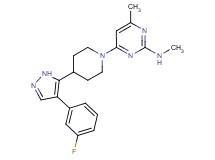 4-{4-[4-(3-fluorophenyl)-1H-pyrazol-5-yl]piperidin-1-yl}-N,6-dimethylpyrimidin-2-amine