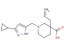 3-allyl-1-[(3-cyclopropyl-1H-pyrazol-5-yl)methyl]-3-piperidinecarboxylic acid