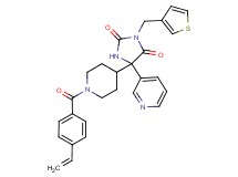 5-(3-pyridinyl)-3-(3-thienylmethyl)-5-[1-(4-vinylbenzoyl)-4-piperidinyl]-2,4-imidazolidinedione