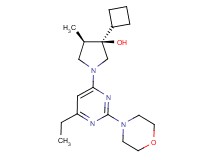 (3R*,4R*)-3-cyclobutyl-1-[6-ethyl-2-(4-morpholinyl)-4-pyrimidinyl]-4-methyl-3-pyrrolidinol
