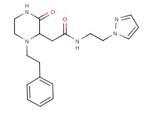 2-[3-oxo-1-(2-phenylethyl)-2-piperazinyl]-N-[2-(1H-pyrazol-1-yl)ethyl]acetamide