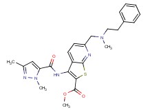 methyl 3-{[(1,3-dimethyl-1H-pyrazol-5-yl)carbonyl]amino}-6-{[methyl(2-phenylethyl)amino]methyl}thieno[2,3-b]pyridine-2-carboxylate