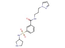 N-[3-(1H-pyrazol-1-yl)propyl]-3-[(pyrrolidin-3-ylamino)sulfonyl]benzamide