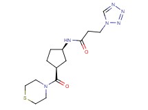 3-(1H-tetrazol-1-yl)-N-[(1R*,3S*)-3-(4-thiomorpholinylcarbonyl)cyclopentyl]propanamide