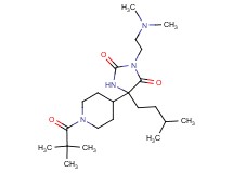 3-[2-(dimethylamino)ethyl]-5-[1-(2,2-dimethylpropanoyl)-4-piperidinyl]-5-(3-methylbutyl)-2,4-imidazolidinedione