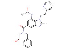7-(acetylamino)-N-benzyl-N-(2-hydroxyethyl)-1-[2-(2-pyridinyl)ethyl]-1H-benzimidazole-5-carboxamide