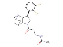 N-{3-[(2R*,3S*,6R*)-3-(2,3-difluorophenyl)-1,5-diazatricyclo[5.2.2.0~2,6~]undec-5-yl]-3-oxopropyl}acetamide