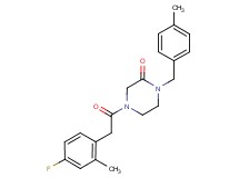 4-[(4-fluoro-2-methylphenyl)acetyl]-1-(4-methylbenzyl)-2-piperazinone