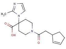 1-(cyclopent-2-en-1-ylacetyl)-4-(2-methyl-1H-imidazol-1-yl)piperidine-4-carboxylic acid