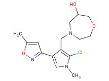 4-{[5-chloro-1-methyl-3-(5-methylisoxazol-3-yl)-1H-pyrazol-4-yl]methyl}-1,4-oxazepan-6-ol