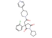 3-(2-chlorophenyl)-1-cyclopentyl-3-{2-oxo-2-[4-(4-pyridinyl)-1-piperidinyl]ethyl}-2,5-pyrrolidinedione