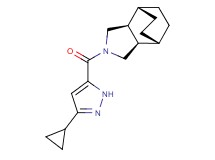 (1R*,2R*,6S*,7S*)-4-[(3-cyclopropyl-1H-pyrazol-5-yl)carbonyl]-4-azatricyclo[5.2.2.0~2,6~]undecane
