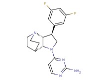 4-[(2R*,3S*,6R*)-3-(3,5-difluorophenyl)-1,5-diazatricyclo[5.2.2.0~2,6~]undec-5-yl]-2-pyrimidinamine