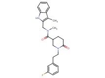 1-[2-(3-fluorophenyl)ethyl]-N-methyl-N-[(3-methyl-1H-indol-2-yl)methyl]-6-oxo-3-piperidinecarboxamide