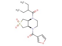 (4aR*,7aS*)-1-(2-ethylbutanoyl)-4-(3-furoyl)octahydrothieno[3,4-b]pyrazine 6,6-dioxide