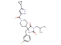 5-{1-[(3-cyclopropyl-1H-pyrazol-5-yl)carbonyl]-4-piperidinyl}-5-(3-fluorobenzyl)-3-isobutyl-2,4-imidazolidinedione