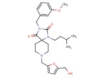 8-{[5-(hydroxymethyl)-2-furyl]methyl}-3-(3-methoxybenzyl)-1-(3-methylbutyl)-1,3,8-triazaspiro[4.5]decane-2,4-dione