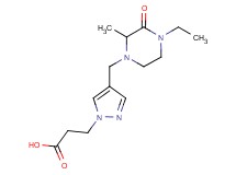 3-{4-[(4-ethyl-2-methyl-3-oxopiperazin-1-yl)methyl]-1H-pyrazol-1-yl}propanoic acid