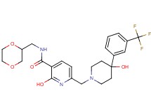 N-(1,4-dioxan-2-ylmethyl)-2-hydroxy-6-({4-hydroxy-4-[3-(trifluoromethyl)phenyl]-1-piperidinyl}methyl)nicotinamide