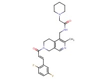N-({7-[(2E)-3-(2,5-difluorophenyl)-2-propenoyl]-3-methyl-5,6,7,8-tetrahydro-2,7-naphthyridin-4-yl}methyl)-2-(1-piperidinyl)acetamide