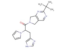 2-tert-butyl-6-[3-(1H-imidazol-4-yl)-2-(1H-pyrrol-1-yl)propanoyl]-6,7-dihydro-5H-pyrrolo[3,4-d]pyrimidine