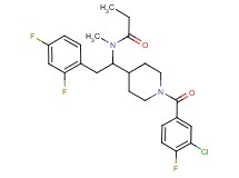 N-[1-[1-(3-chloro-4-fluorobenzoyl)-4-piperidinyl]-2-(2,4-difluorophenyl)ethyl]-N-methylpropanamide