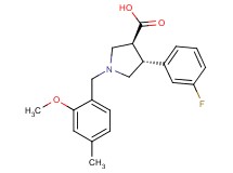 (3S*,4R*)-4-(3-fluorophenyl)-1-(2-methoxy-4-methylbenzyl)pyrrolidine-3-carboxylic acid