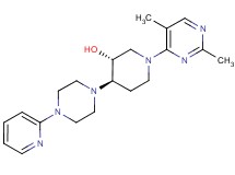 (3R*,4R*)-1-(2,5-dimethyl-4-pyrimidinyl)-4-[4-(2-pyridinyl)-1-piperazinyl]-3-piperidinol